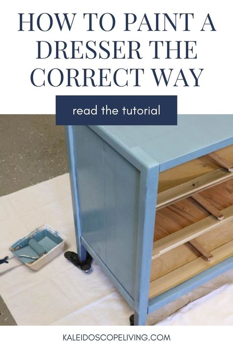 This step-by-step tutorial shows you how to paint a dresser the correct way. It's easy and gives you LONG-LASTING results! Paint A Dresser Diy, How To Redo A Dresser, Refinish Desk, Painting Dressers, Painting A Dresser, Paint Dresser Diy, Dresser Painting, Paint A Dresser, Dresser Transformation