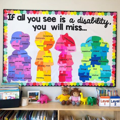 FREE BULLETIN BOARD DISPLAY • If all you see is a disability, you will miss... 🥰 • Grab this free bulletin board display from myself and… Inclusive Bulletin Board, Sped Classroom, Teaching Special Education, Board Display, Bulletin Board Display, School Psychologist, School Psychology, Future Classroom, School Counseling