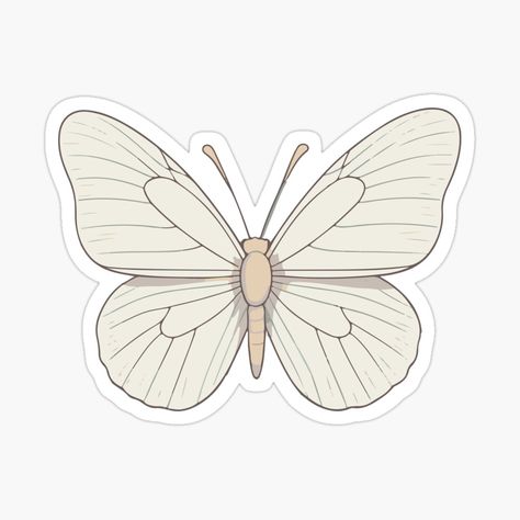 Get my art printed on awesome products. Support me at Redbubble #RBandME: https://www.redbubble.com/i/sticker/cryptic-wood-white-butterfly-by-Atlantico54/161274255.EJUG5?asc=u Art Stickers Printable, White Butterfly Sticker, Ios Stickers, Butterflies Printable, Sticker Freebies, Stickers Journaling, Wood Butterfly, Scrapbook Printing, Butterfly Printable