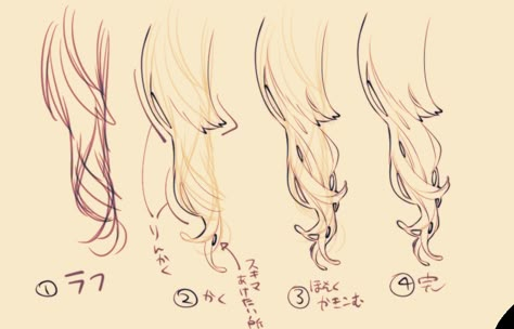 A slender of hair reference Back Of Hair Drawing, Drawing Hair Tutorial, Manga Tutorial, Manga Hair, Hair Sketch, Digital Painting Tutorials, Anime Hair, Hair Reference, Anime Drawings Tutorials