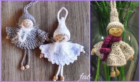 Crochet Bead Angel Ornament Free Pattern Neli Quilling, Crochet Ornament Patterns, Crochet Phone Cases, Crochet Angels, Crochet Mobile, Crochet Angel, Beaded Angels, Confection Au Crochet, Crochet Xmas