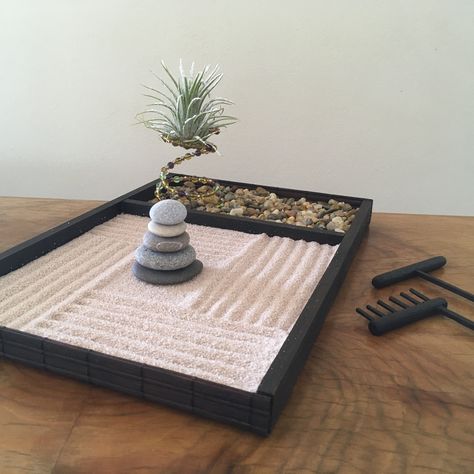 Jardin Zen Miniature, Mini Jardin Zen, Desk Zen Garden, Indoor Zen Garden, Desktop Zen Garden, Zen Sand, Sustainable Diy, Miniature Zen Garden, Mini Zen Garden