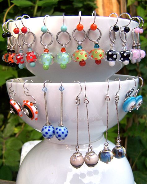 Lamp Work Beads Jewelry, Fusing Glas, Julie Bowen, Lampwork Bead Necklace, Lampwork Bead Earrings, Lampwork Bead Jewelry, Jewelry Glass, Glass Lampwork, Lampwork Earring