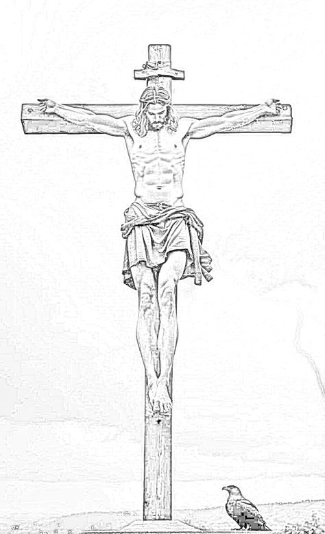 Jesus On The Cross Drawing, Jesus On The Cross Tattoo, Jesus Christ Tattoo Designs, Christian Art Drawings, Jesus Drawings Sketches, Biblical Drawings, Jesus Christ Drawing, Jesus Christ Tattoo, Jesus Art Drawing