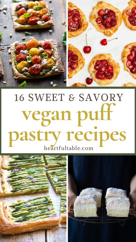 16 Vegan Puff Pastry Recipes (Sweet & Savoury) | Heartful Table Pie, Pastry Recipes Sweet, Vegan Puff Pastry Recipes, Puff Pastry Recipes Sweet, Vegan Puff Pastry, Filo Pastry Recipes, Puff Pastry Recipes Savory, Easy Puff Pastry Recipe, Savory Puff Pastry