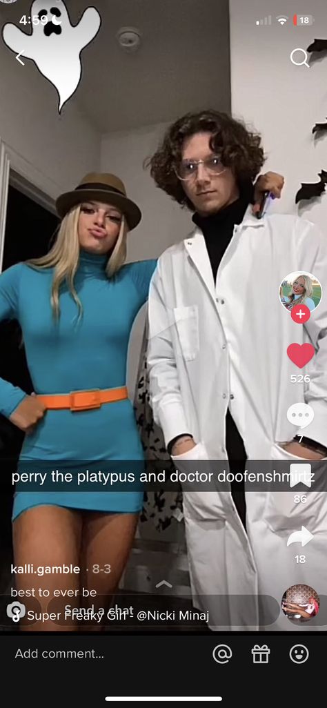 Frozone Couple Costume, Remy And Alfredo Costume, Bad Couples Costumes, Meme Couple Costumes, Perry The Platypus And Dr. Doofenshmirtz Couple Costume, Perry The Platypus Costume College, Lightning Mcqueen And Mater Costume Couple, Cheap Halloween Couple Costumes, Perry And Dr. Doofenshmirtz Costume