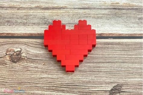 Lego Heart Tattoo, Lego Stem Challenge, Lego Valentine, Lego Heart, Lego Designs, Homecoming Posters, Lego Challenge, Lego Diy, Stem Activity