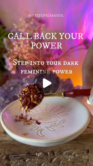 LILLY STATHAM | WITCHCRAFT & IG COACH on Instagram: "Ladies it’s time to take your power back and realise WHO YOU ARE! ✨💪 

use this spell to draw in your divine feminine energy and magic! 
I used the following:
Red chilli 🌶️ 
Red candle 🕯️ 
Salt🧂 
Rose petals 🌹

Witchcraft and spell supplies available from www.mysticprimrose.com 💜🔮 #witchcraft" Red Candle Spell, Savage Daughter, Christian Witch, Goddess Witch, Take Your Power Back, Candle Magic Spells, Real Love Spells, Red Candle, Divine Feminine Energy