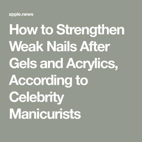 How to Strengthen Weak Nails After Gels and Acrylics, According to Celebrity Manicurists — InStyle | Weak nails, Manicurists, Nails after acrylics #Strengthen_Nails_After_Gel #Healing_Nails_After_Gel #Heal_Nails_After_Acrylics #How_To_Strengthen_Nails_Naturally Healthy Nails After Acrylics, Strengthen Nails After Gel, Damaged Nails After Gel, How To Strengthen Nails Naturally, Layered Hairstyles For Medium Hair, Shoulder Length Blonde Hair, Nail Remedies, Nails After Acrylics, Shoulder Length Blonde