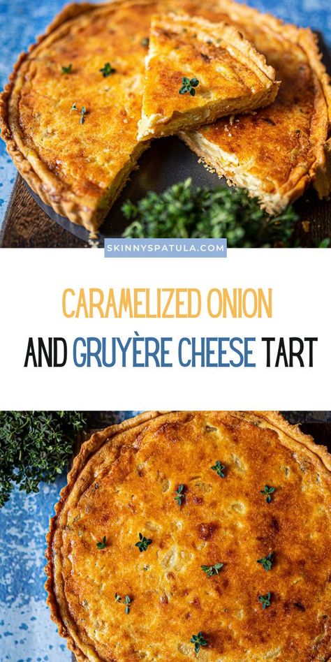 It only takes one hour to make this caramelized onion and gruyère cheese tart that works a treat for brunch or even a light dinner. #gruyerecheese #caramelizedonion #quiche Savory Quiche, Cheese Tart Recipe, Caramelised Onion Tart, Friends Recipes, Onion Tart, Cheese Tart, Savory Pies, Savory Muffins, Cheese Tarts