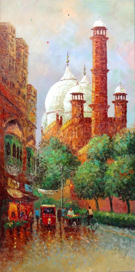 Famous Old Paintings Art History, Pakistan Art Culture, Pakistan Illustration Art, Pakistani Culture Art Paintings, Pakistani Art Paintings, Pakistan Buildings, Pakistani Paintings, Pakistani Culture Art, Pakistani Culture Aesthetic