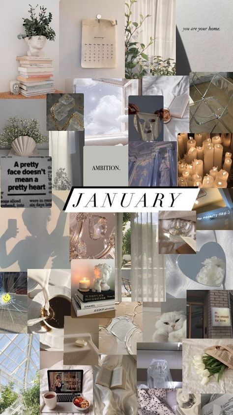 Iphone Wallpaper Aesthetic January, Wallpaper Backgrounds For January, New Year Collage Wallpaper, Winter Wallpapers Aesthetic January, Monthly Aesthetic Wallpaper, Cute January Wallpapers Aesthetic, January Themed Wallpaper, Janurary Wallpaper, January Widget Ideas