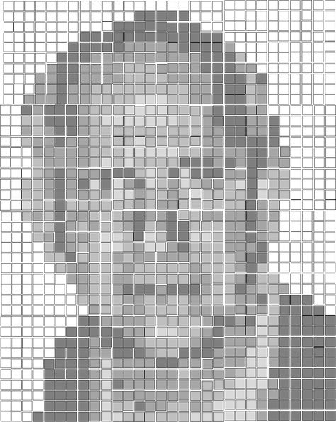 Tutorial: Designing a Pixelated Portrait Quilt | East Dakota Quilter Pixel Quilt Pattern, Pixel Quilt, Paper Peicing Patterns, Pixel Quilting, Collage Creator, Watercolor Quilt, Portrait Embroidery, Portrait Tutorial, Mosaic Portrait