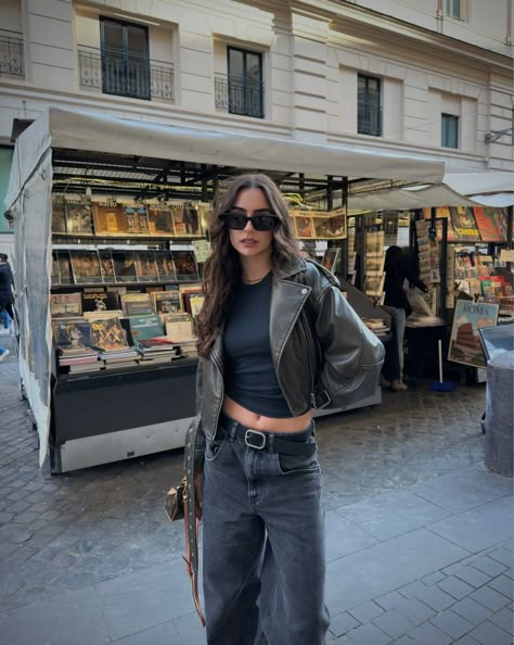 Leather Jacket Outfits, Outfit Inspo Casual, Looks Street Style, Fits Inspo, Mode Inspo, Looks Style, Casual Style Outfits, Outfits Casuales, Look Cool