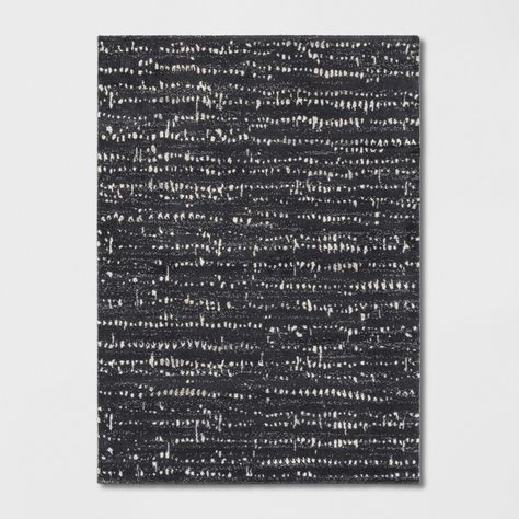 7'X10' Woven Fleck Area Rug Gray - Project 62 Black Pattern Rug, Target Rugs In Living Room, Black Living Room Rug, Solid Backdrop, Nature Inspired Nursery, Ikat Rug, Cabin Bedroom, Project 62, Blue Carpet