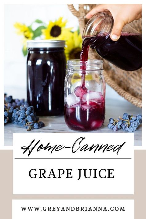 hand pouring home canned grape juice Concord Grape Juice Recipe, Homemade Grape Juice Recipe, Concord Grape Recipes, Canning Fruit Recipes, Homemade Grape Juice, Concord Grape Juice, Grape Juice Recipe, Steam Juicer, Easy Juice Recipes