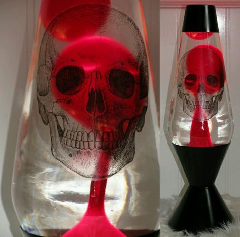 Skull Lava Lamp Look Wallpaper, Diy Lampe, Lava Lamps, Gothic Furniture, Goth Home, Goth Home Decor, Dark Home, Goth Decor, Skull Decor