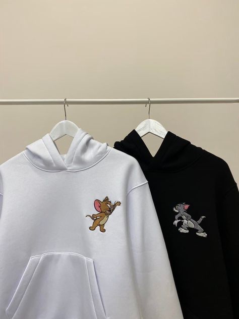 Couple Cartoon Cat and Mouse embroidered hoodies, sweatshirts. It's an original and creative idea for Anniversary, New Year, Christmas or Birthday gift. ------------------------------------------------------ * ORDER INFORMATION * 1) You can see the price for 1 item in the listing. 2) To order the couple set - put 2 items with their individual parameters to the cart separately, please. Also, you can order just one item - leave the note about the chosen picture to the order. 3) Put the clothes to Best Friend Hoodies, Deep Style, Idea For Anniversary, Matching Hoodies For Couples, Couple Hoodies, Embroidered Cat, Couple Fits, Couple Set, Matching Hoodies