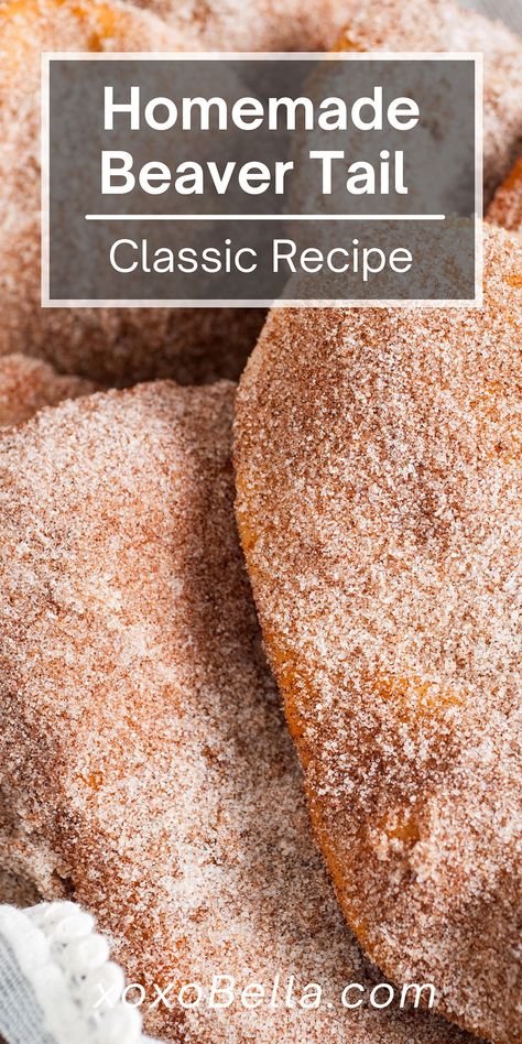 Beaver Tales Recipe, How To Make Beaver Tails, Beaver Tails Recipe Canada, Canadian Bread Recipe, Homemade Beaver Tails Recipe, Fair Donuts Recipe, Air Fryer Beaver Tails, Beaver Tail Recipe, Canada Day Breakfast