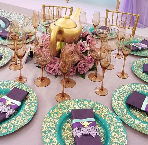 Aladdin Bridal Shower Theme, Princess Jasmine Bridal Shower Ideas, Jasmine Sweet 16 Theme, Aladdin Wedding Theme, Arabian Nights Wedding, Aladdin Wedding, Princess Jasmine Party, Arabian Party, Aladdin Birthday Party