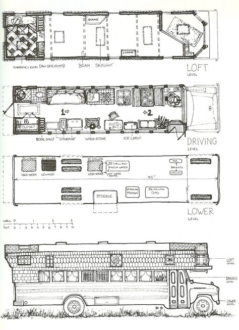 Bus layout sketch Bus Camper Interior, Bus Remodel, School Bus Tiny House, School Bus Camper, School Bus House, Converted School Bus, Converted Bus, Camper Interior Design, Rv Bus