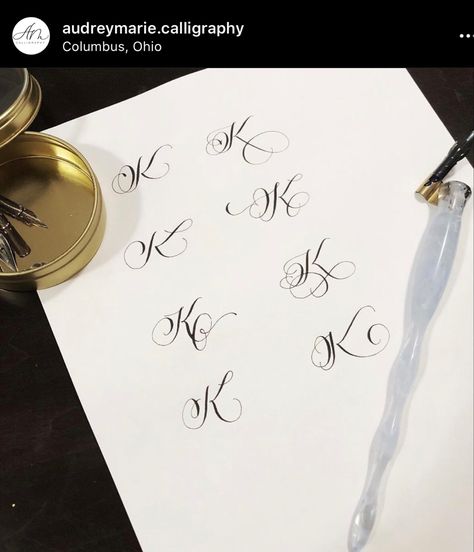 Calligraphy lettering K, how to letter K, flourishes, calligraphy, hand lettering Caligraphy K, K Calligraphy Letter, K Font Letter, K Letter Design Calligraphy, Cursive K Tattoo, Letter K Tattoo Ideas, Letter K Calligraphy, Letter K Font, Letter K Tattoo