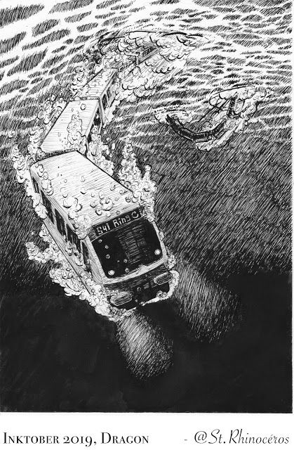 Underwater Ink Drawing, White Pen Drawing, Loch Ness Monster, White Pen, U Bahn, Image Description, Dip Pen, Ap Art, Pen Drawing