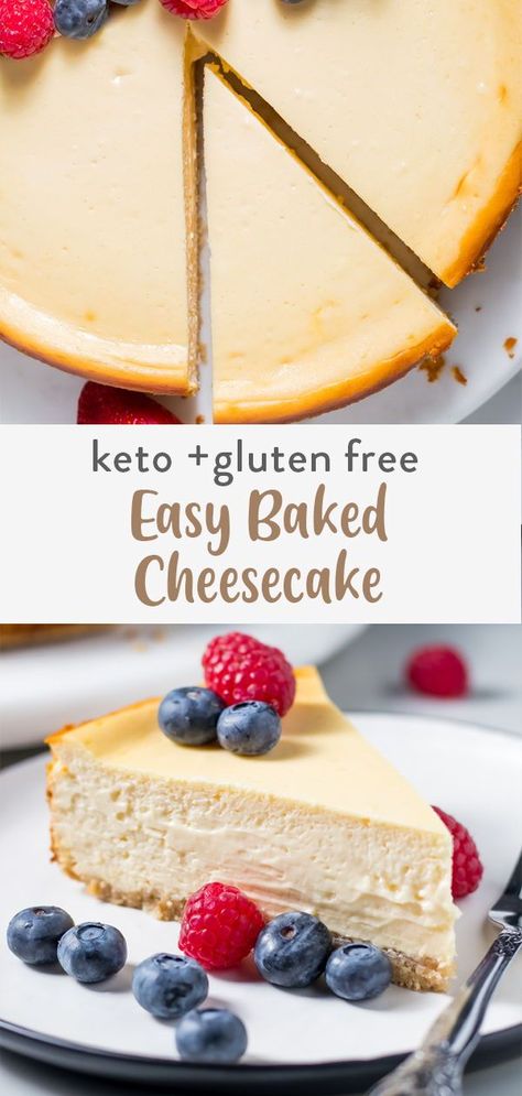 Keto Gluten Free Recipes Desserts, Keto Baked Cheesecake Recipes, Quick Keto Cheesecake, Keto Baked Cheesecake, Gluten Free Keto Cheesecake, Zero Carb Cheesecake, Cheesecake Recipes Low Carb, Keto And Gluten Free Desserts, Keto Cheesecake No Crust