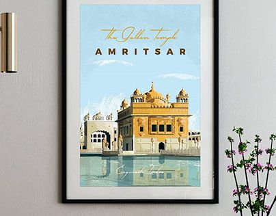 Punjab Illustration, Punjab Map, Vintage Punjab, Rajasthan Tourism Poster, Old Punjab Map, Golden Temple Amritsar, Golden Temple, Amritsar, The Golden