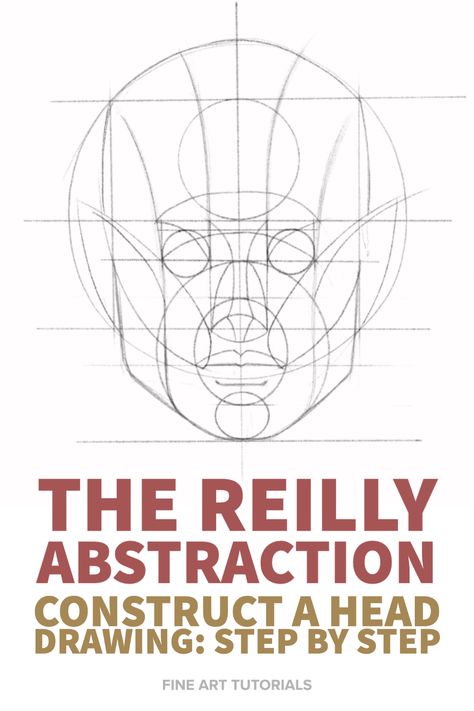 Draw a head from scratch using the Reilly Abstraction approach. Use guides, lines of measurement and abstract shapes to construct the facial shape and correct proportions. #reillyabstraction #headdrawing #portraitdrawing #drawingmethods #facedrawing #howtodrawaface #reillymethod #loomismethod Reilly Method Step By Step, Reilly Abstraction, Reilly Method, Draw A Head, Drawing Method, Facial Proportions, How To Draw Steps, Drawing Tutorial Face, Bujo Ideas