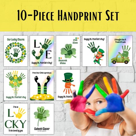 Saint Patricks Kids, Footprint Art, Luck Of The Irish, Hand Print, Printable Activities, Toddler Crafts, St Patrick, St Patricks Day, Activities For Kids