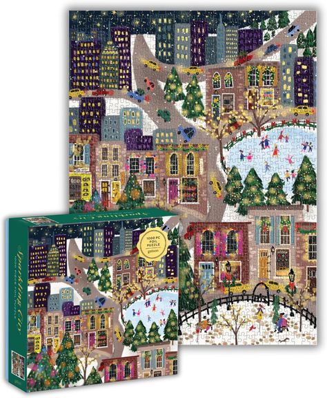 Painted Aesthetic, Joy Laforme, Puzzle Shape, Michael Storrings, City Puzzle, Holiday Puzzle, Christmas Puzzle, Winter Images, City Illustration