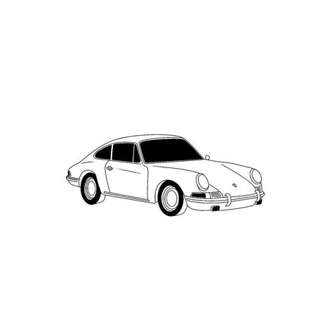 Vintage Car Tattoo Simple, Porsche Tattoo, Tattoo Car, Traditional Tattoo Designs, Car Tattoos, Weird Tattoos, Dainty Tattoos, Car Illustration, Sketch Inspiration