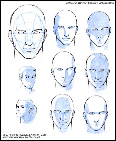 Face shading, basic planes by *what-i-do-is-secret on deviantART 얼굴 드로잉, 얼굴 그리기, Drawing Heads, How To Shade, Drawing Faces, Poses References, Drawing Projects, Anatomy Drawing, Reference Poses