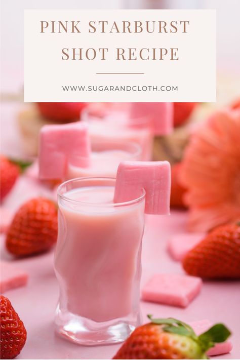 Imagine drinking Starburst candy in a shot form. That’s exactly what this delicious Pink Starburst Shot recipe tastes like! Alcoholic Drinks Shots, Starburst Shots, Pink Shot Recipes, Candy Flavored Shots, Starburst Shot Recipe, Valentines Shots Drink Recipes, Pink Shot, Candy Flavored Alcoholic Drinks, Pink Shots Alcohol