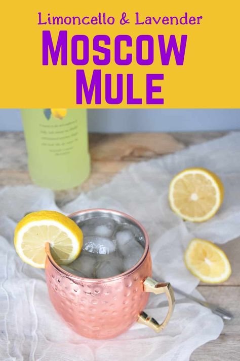 Limoncello & Lavender come together in this delicious Moscow Mule recipe with a twist. Get them summer flavors going with this awesome variation on the classic cocktail. #mule #limoncello #lavender Lavender Moscow Mule, Frozen Moscow Mule Recipe, Coffee Milkshake, Moscow Mule Recipe, Summer Flavors, Friends Recipes, Mule Cocktail, Summer Drinks Alcohol, Mule Recipe