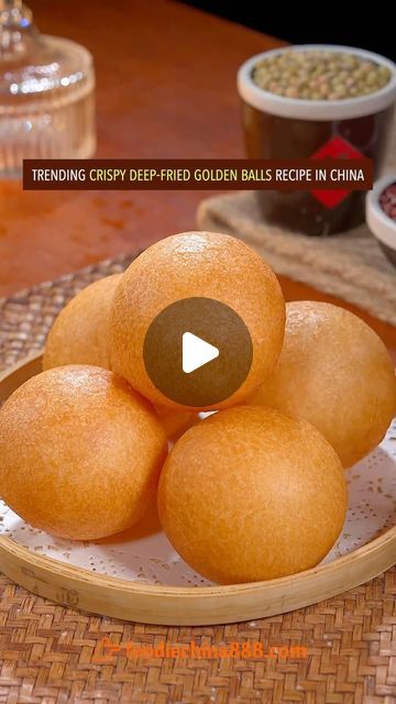 Wayne Shen on Instagram: "Trending crispy deep-fried golden balls recipe in China. Do you want to try? #recipe #cooking #chinesefood #dessert #snack #dimsum #comfortfood #crispy" Sesame Balls Recipe, Fried Balls, Dim Sum Recipes, China Food, Sweet Meat, Balls Recipe, February 15, Fried Food, Asian Inspired