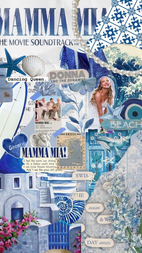 greece / mamma mia :: 🤍🇬🇷🐋 || #greece #mammamia #greecesummer #mammamiashuffle #greeceaesthetic Mamma Mia Collage Wallpaper, Mamma Mia Background Iphone, Mama Mia Collage, Mamma Mia Phone Wallpaper, Mamma Mia Moodboard, Momma Mia Aesthetic, Greece Mamma Mia Aesthetic, Mama Mia Background, Mamma Mia Scrapbook