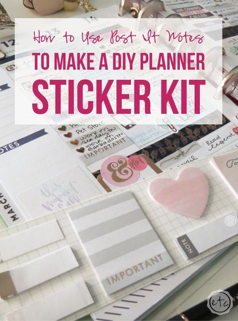 How to Use Post It Notes to Make a DIY Planner Sticker Kit Organize Thoughts, Diy Planner Stickers, Diy Cookbook, Sticker Books, Pretty Planners, Craft Planner, Frame House, Gold Stickers, Planner Printables