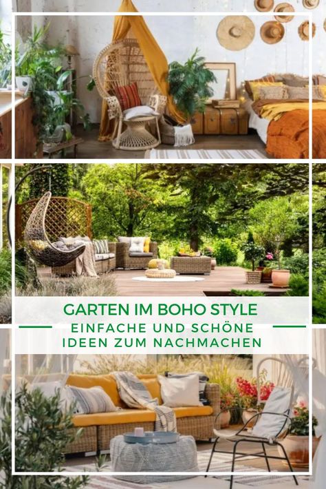 Garten Inspiration: Der Boho-Stil gehört zu den beliebtesten Einrichtungsstilen im Bereich Haus und Garten. Wir haben für dich die schönsten Ideen zum Einrichten im Boho-Stil zusammengetragen. Lass dich inspirieren! Boho Stil, Boho Style, Patio, Outdoor Decor, Home Decor, Patios, Home Décor