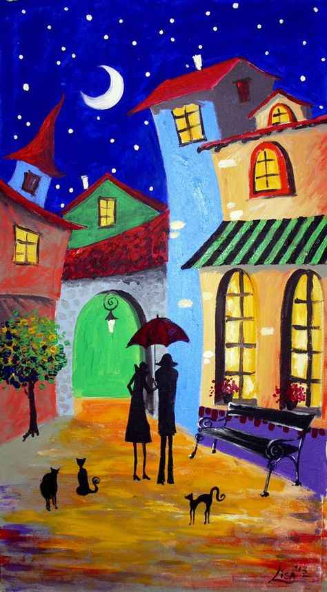 Galleria D'arte, Paint Nite, Naive Art, Whimsical Art, Easy Paintings, Art Abstrait, Original Abstract Painting, 그림 그리기, Abstract Art Painting