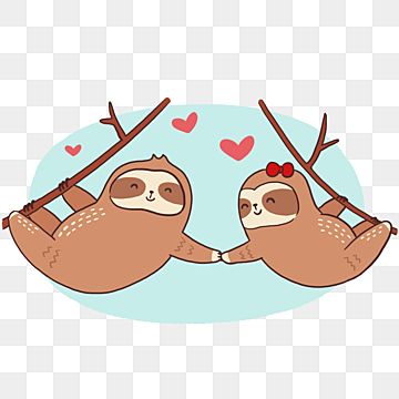 valentine's day,cute cartoon animals,sloth,tree branch,handle,affection,love,lovely,cartoon animals Valentine Cartoon, Valentines Illustration, Animal Doodles, Cute Cartoon Animals, Couple Cartoon, Tree Branch, Pink Candy, Png Clipart, Cartoon Animals