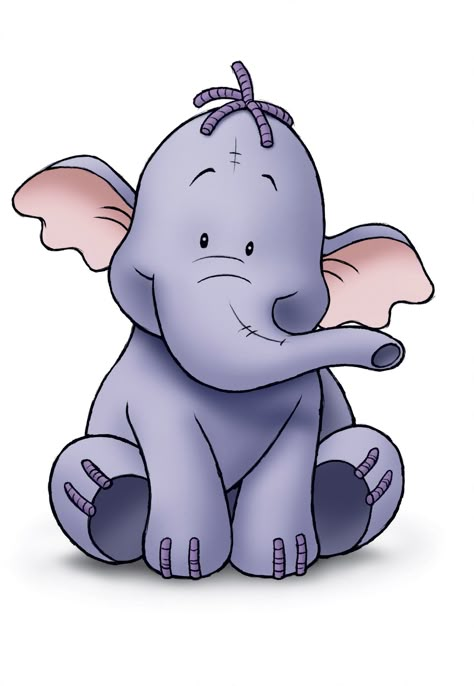 Heffalump Winnie The Pooh Images, Pooh Images, Winnie The Pooh Elephant, Disney Baby Nurseries, Eeyore Pictures, Winnie The Pooh Party, Winnie The Pooh Drawing, Baby Disney Characters, Pooh Party