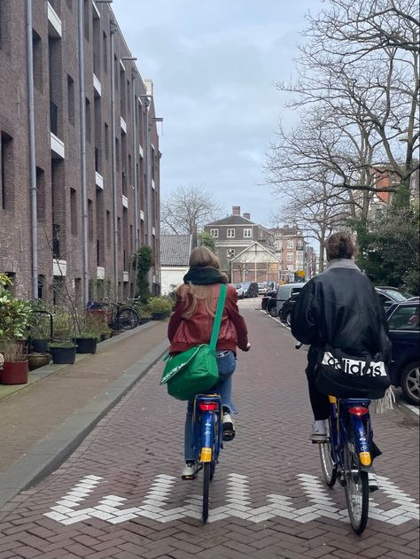 Biking Around The Neighborhood, Amsterdam University College, Dutch Bike Aesthetic, Amsterdam Biking Aesthetic, City Biking Aesthetic, Dutch Lifestyle Aesthetic, Biking In Amsterdam, Amsterdam Bike Aesthetic, Amsterdam Aesthetic Vintage