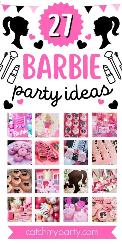 27 Stylish Barbie Party Ideas! Barbie Party Games, Barbie Party Ideas, Barbie Birthday Party Ideas, Barbie Pool Party, Barbie Party Decorations, Barbie Theme Party, Barbie Box, Barbie Birthday Party, Barbie Theme