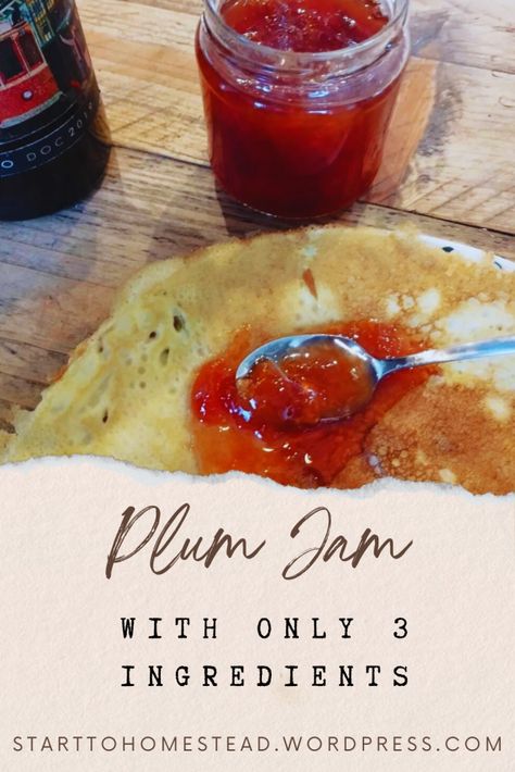 Preserve the rich flavors of your plum harvest with this simple, delicious plum jam recipe using only three ingredients. With tips on canning and storage, you can enjoy homemade plum jam all year long, and it makes for a perfect gift too! Plum Canning Recipes, Plum Jam Recipe, Plum Preserves, Fruit Butters, Plum Jam Recipes, Plum Jam, Harvest Recipes, Jam Recipe, Three Ingredient