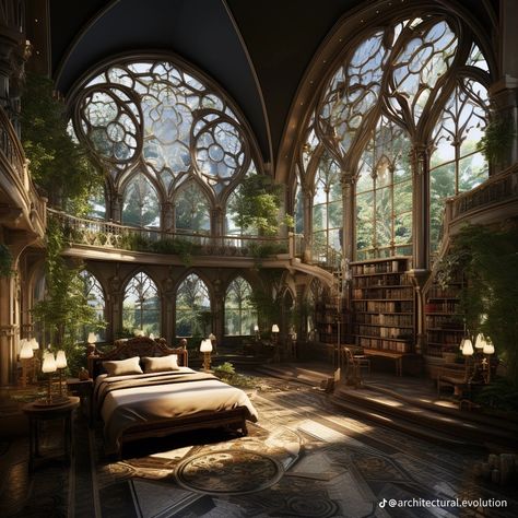 aesthetic bedroom Medevil Aesthetic Room, Mansion In Forest Aesthetic, Fantasy Sitting Room, Fantasy Home Aesthetic, Rivendell Inspired Home, Fantasy Bedroom Ideas Fairytale, Fantasy House Aesthetic, Elven Castle Interior, Fantasy Forest Bedroom