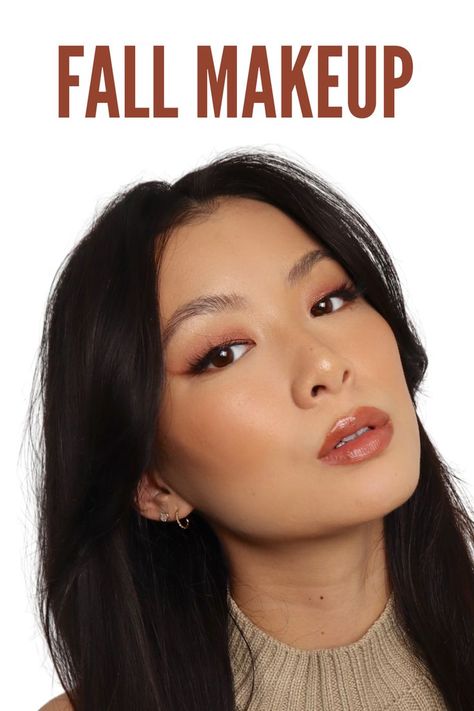 Fall Easy Makeup Look, Makeup Fall 2023, Natural Fall Makeup, Autumn Make Up, Warm Makeup, Makeup 2023, Monolid Makeup, Vampy Makeup, Fall Makeup Trend