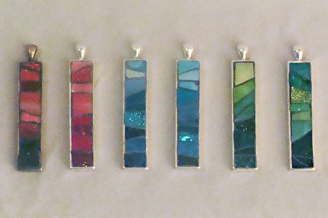 Mosaic Pendants, Glass Frit, Micro Mosaic Jewelry, Mosaic Jewelry, Mosaic Madness, Glass Window Art, Stained Glass Jewelry, Glass Fusion, Glass Jewellery