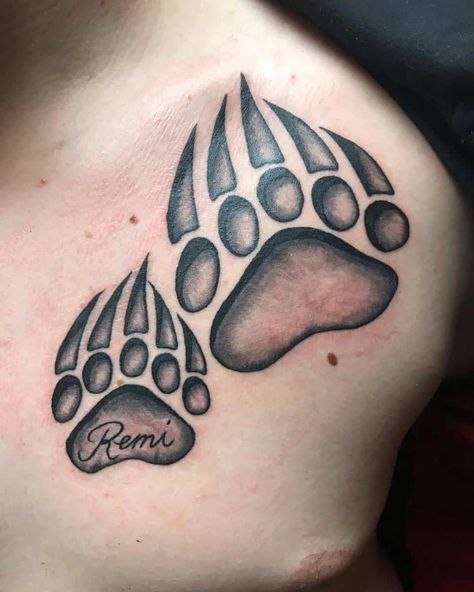 Paw Tattoo For Men, Bear Paw Tattoos For Women, Paw Tattoos For Women, Bear Paw Tattoo, Paw Tattoo Ideas, Paws Tattoo, Wolf Paw Tattoos, Bro Tattoos, Bear Claw Tattoo